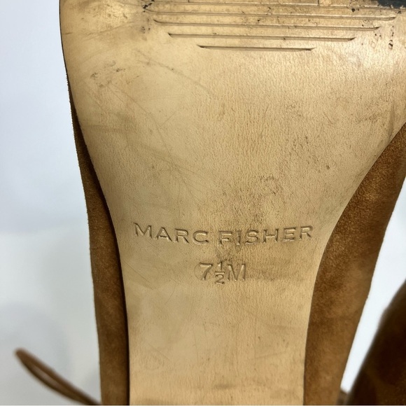 Marc Fisher Stevee lace up heels block heels caramel size 7.5 trendy dressy - Picture 6 of 6